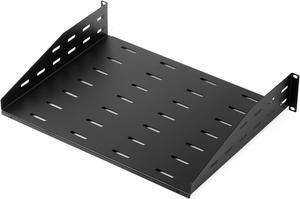 Rosewill 2U 19-Inch Universal Vented Rack Mount Cantilever Server Cabinet Shelf 14-Inches Deep Black-RSA-2USHF001