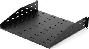 Rosewill 2U 19-Inch Universal Vented Rack Mount Cantilever Server Cabinet Shelf 16-Inches Deep Black-RSA-2USHF00