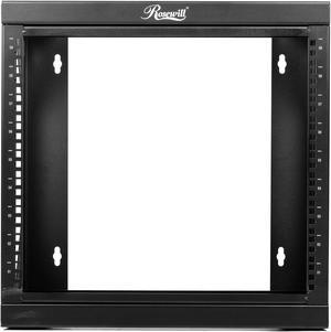 Rosewill 9U Server Rack with Swing Gate -Wall Mount Rack for 19 Inch IT Equipment Open Frame Rack–Network Rack Wall Mount for AV & Server Equipment Adjustable Depth 18 inches to 26 inches 9U Rack, BK