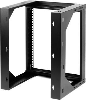 Rosewill 12U Server Rack with Swing Gate -Wall Mount Rack for 19 Inch IT Equipment Open Frame Rack–Network Rack Wall Mount for AV & Server Equipment Adjustable Depth 18 inches to 26 inches 9U Rack, BK