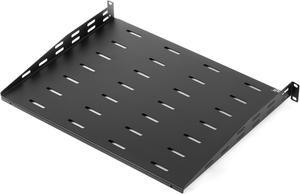 Rosewill 1U 19-Inch Universal Vented Rack Mount Cantilever Server Cabinet Shelf 14-Inches Deep Black, 2 Pack-RSA-1USHF002D