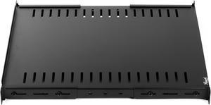 Rosewill 1U Adjustable Vented Server Rack Mount Shelf - 175lbs - 22" to 45" Adjustable Mounting Depth Universal Tray for 19" AV/ Network Equipment Rack-RSA-1USHF004A