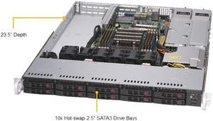 Supermicro AS-1114S-WTRT AMD UP 1U 500w Server with 8x DIMMs, 3x PCI-E 4.0, 10x 2.5" Hotswappable, 2x 10GbE NIC