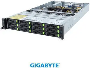 GIGABYTE R283-SF0-AAL1 Rack Server - 5th/4th Gen Intel® Xeon® Scalable - 2U DP 4 x PCIe Gen5 GPUs (12 x drives)