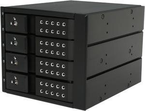 iStarUSA BPN-DE340SS-BLACK 3 x 5.25" to 4 x 3.5" SAS / SATA 6.0 Gb/s Trayless Hot-Swap Cage - Black Handle - OEM