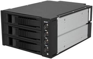 iStarUSA BPU-230SATA-BLACK 2x5.25" to 3x3.5" SAS/SATA 6.0 Gb/s Hot-Swap Cage - Black Tray