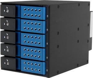 iStarUSA BPN-DE350SS-BLUE Trayless 3 x 5.25" to 5 x 3.5" SAS SATA 6 Gbps HDD Hot-swap Rack