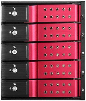 iStarUSA BPN-DE350HD-RED Trayless 3 x 5.25" to 5 x 3.5" 12Gb/s HDD Hot-swap Rack