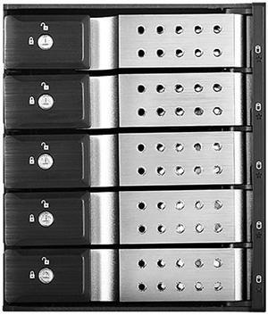 iStarUSA BPN-DE350HD-SILVER Trayless 3 x 5.25" to 5 x 3.5" 12Gb/s HDD Hot-swap Rack