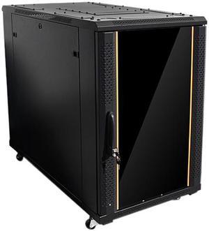 iStarUSA WNG1810-SFR80DWR4UB 18U 1000mm Depth Rack-mount Server Cabinet with Heavy Duty Sliding Tray and 4U Sliding Drawer with Key Lock