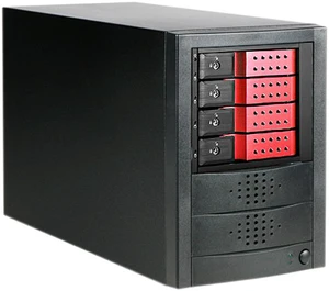 iStarUSA JAGE5BT4HDRD-DE 4 x Hotswap 3.5" Drive Bays SAS/SATA 12Gb/s SFF-8644 Trayless Hotswap JBOD Enclosure - Red HDD Handle iStarUSA JAGE5BT4HDRD-DE 4 x Hotswap 3.5" Drive Bays SAS/SATA 12Gb/s SFF-8644 Trayless Hotswap JBOD Enclosure - Red HDD Handle