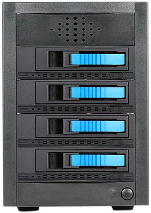 iStarUSA JAGE5BT4HDBL-M1 4 x Hotswap 3.5" Drive Bays SAS/SATA 12Gb/s SFF-8644 Hotswap JBOD Enclosure - Blue HDD Handle iStarUSA JAGE5BT4HDBL-M1 4 x Hotswap 3.5" Drive Bays SAS/SATA 12Gb/s SFF-8644 Hotswap JBOD Enclosure - Blue HDD Handle