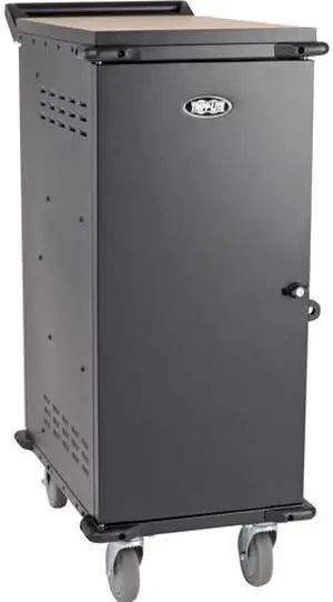 Tripp Lite 27-Port AC Mobile Charging Cart Storage Station for Chromebooks, iPads, Laptops, Tablets, Black (CSC27AC)