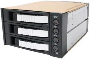 iStarUSA BPU-230SATA-SILVER 2x5.25" to 3x3.5" SAS/SATA 6.0 Gb/s Hot-Swap Cage - Silver - OEM
