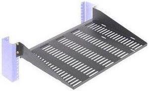 RackSolutions 2U 2Post Vented Cantilever Shelf - 13" Depth, Flanged Up for Equipment Security
