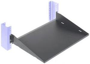 RackSolutions 2U 2Post Solid Cantilever Shelf 13in Depth - Flanged Up, Supports 60 lbs, Compatible with 2 Post and 4 Post Racks