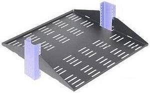 RackSolutions 2U 2Post Center Mount Solid Shelf 20in Depth - 150 lbs Capacity, Fits Most 2Post Racks, EIA 310 Compliant, Flanged Down
