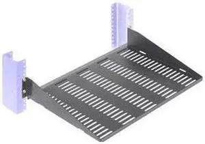 RackSolutions 2U 2Post Vented Cantilever Shelf 13in Depth - Flanged Down, Supports 60 lbs, Compatible with 2 Post and 4 Post Racks
