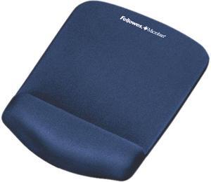 PlushTouch Mouse Pad with Wrist Rest, Foam, Blue, 7-1/4" x 9-3/8"