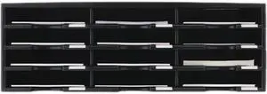 Storex Literature Organizer 12 Section 10 5/8 x 13 3/10 x 31 2/5 Black 61602U01C
