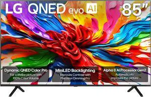 LG QNED92A Series TV 85-Inch Mini LED 4K Smart with evo AI in Black - 85QNED92AUA