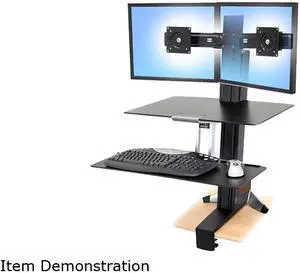 Ergotron WorkFit-S Dual with Worksurface+ - Stand (tray, desk clamp mount, pivot, column, crossbar) for 2 LCD displays /