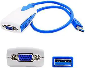 Addon 8In Usb 3.0 (A) Male To Vga Female Blue Video Adapter