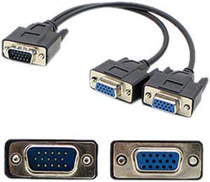 VGA Male to 2xVGA Female Black Adapter For Resolution Up to 1920x1200 (WUXGA)