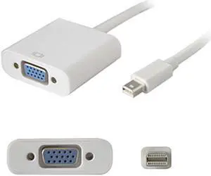 AddOn MDISPLAYPORT2VGAW AddOn 20.00cm (8.00in) Mini-DisplayPort Male to VGA Female White Adapter Cable - 100% compatible with select devices.