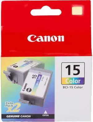 Canon BCI-15 Ink Cartridge - Dual Pack - Black