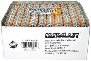 ULTRALAST ULA100AAAB 100-pack AAA Alkaline Batteries