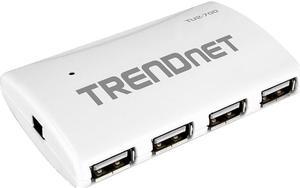 TRENDnet USB 2.0 7-Port High Speed Hub, 5V/2A Power Adapter, Up to 480 Mbps USB 2.0 Connection Speeds, 10 Watts Total Power, Compatible with Windows, Mac, and Linux,  White, TU2-700