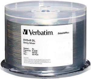 Verbatim 8.5GB 8X DVD+R DL 50 Packs DataLifePlus Shiny Silver Disc Model 96732 - OEM