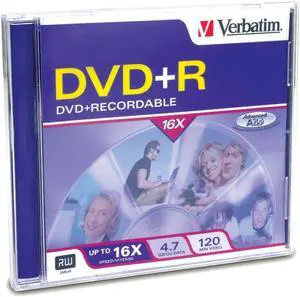 Verbatim 4.7GB 16X DVD+R Single Media Model 94916 Verbatim 4.7GB 16X DVD+R Single Media Model 94916