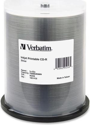 Verbatim 700MB 52X CD-R Inkjet Printable 100 Packs Media Model 95256