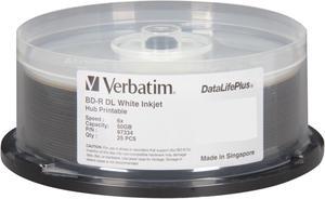 Verbatim 50GB 6X BD-R DL Inkjet Printable 25 Packs Disc Model 97334