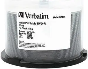 Verbatim DataLifePlus 95078 DVD Recordable Media - DVD-R - 16x - 4.70 GB - 200 Pack Spindle