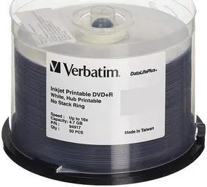 Verbatim DataLifePlus DVD Recordable Media - DVD+R - 16x - 4.70 GB - 50 Pack Spindle