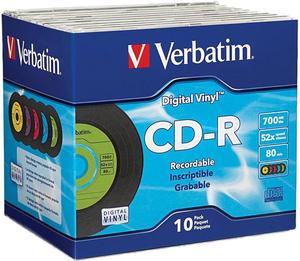 Verbatim 700MB 52X CD-R 10 Packs CD-R Media Model 94439