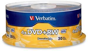 Verbatim 4.7GB 4X DVD+RW 30 Packs Disc Model 94834