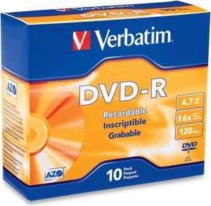 Verbatim 4.7GB 16X DVD-R 10 Packs Disc Model 95099