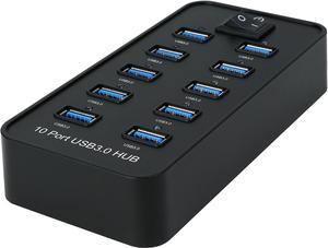 BYTECC U3-10HUB USB 3.0 Super Speed 10 Ports HUB 5Gbps Data Rate With AC 60 Watts (12V;5A)