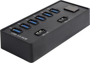 BYTECC U3-6CHUB USB 3.0 Super Speed 6 Ports HUB 5Gbps Data Rate & 2x 2.4a Charging Port With a 60 Watts (12V;5A)