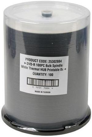 FUJIFILM White Thermal Printable 4.7GB 8X DVD-R Printable 100 Packs Disc Model 25302884