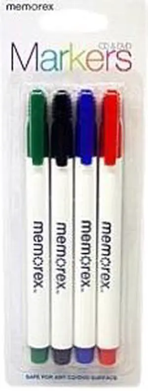 Memorex 00460 CD/DVD Markers 4 Pack