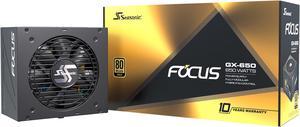 Seasonic FOCUS GX-650, 650W 80+ Gold, Full-Modular, ATX Form Factor, Low Noise, Premium Japanese Capacitor, 10 Year Warranty, Nvidia RTX 30/40 Super, AMD GPU Compatible, Ref# SSR-650FX