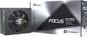 Seasonic FOCUS PX-850, 850W 80+ Platinum, Full-Modular, ATX Form Factor, Low Noise, Premium Japanese Capacitor, 10 Year Warranty, Nvidia RTX 30/40 Super, AMD GPU Compatible, Ref# SSR-850PX