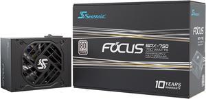 Seasonic FOCUS SPX-750, 750W 80+ Platinum, Full-Modular, SFX Form Factor, Low Noise, Premium Japanese Capacitor, 10 Year Warranty, Nvidia RTX 30/40 Super, AMD GPU Compatible, Ref# SSR-750SPX
