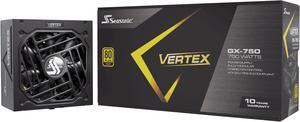 Seasonic VERTEX GX-750, 750W 80+ Gold, ATX 3.0 & PCIe 5.0 Ready, Full-Modular, ATX Form Factor, Low Noise, Premium Japanese Capacitor, 12 Year Warranty, Nvidia RTX 30/40 Super, AMD GPU Compatible