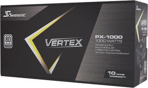 Seasonic VERTEX PX-1000, 1000W 80+ Platinum, ATX 3.0&PCIe 5.0 Ready, Full-Modular, ATX Form Factor, Low Noise, Premium Japanese Capacitor, 12 Year Warranty, Nvidia RTX 30/40 Super, AMD GPU Compatible